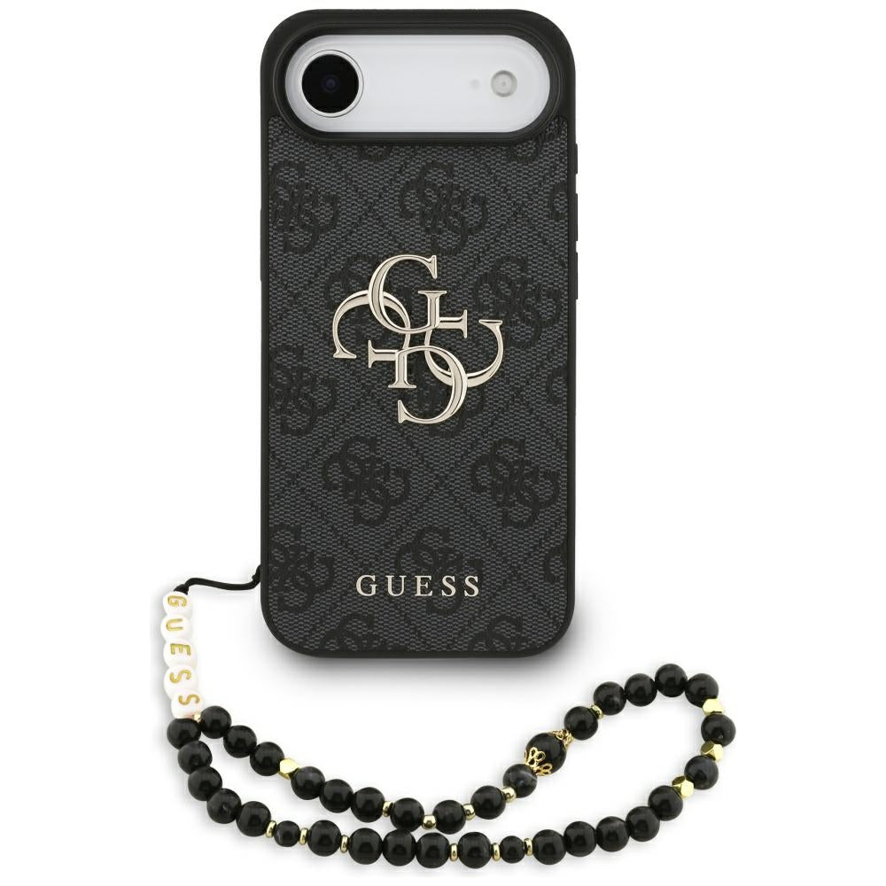 Θήκη για Apple iPhone 17 Air, Guess, 4G Classic Logo με Λουράκι, Μαύρη