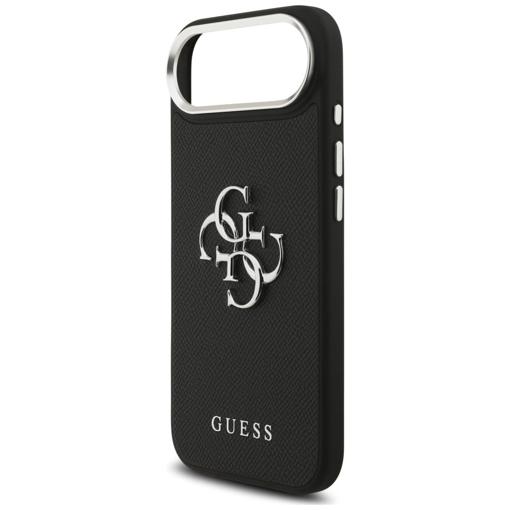 Θήκη για Apple iPhone 17 Air, Guess, 4G Grained Big and Classic Logo, Μαύρη Ασημί