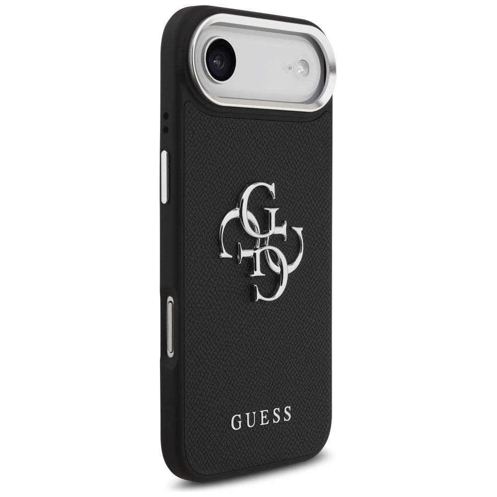 Θήκη για Apple iPhone 17 Air, Guess, 4G Grained Big and Classic Logo, Μαύρη Ασημί