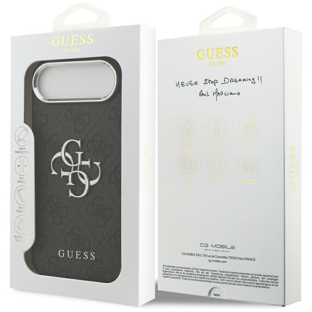 Θήκη για Apple iPhone 17 Air, Guess, Big 4G Logo Classic, Μαύρη Ασημί