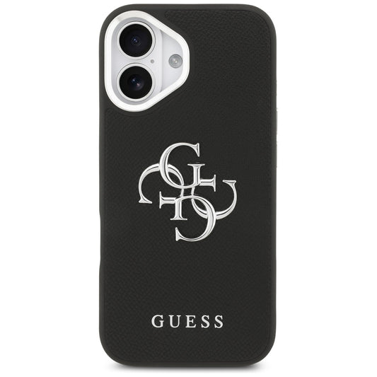 Θήκη για Apple iPhone 17, Guess, 4G Grained Big and Classic Logo, Μαύρη Ασημί