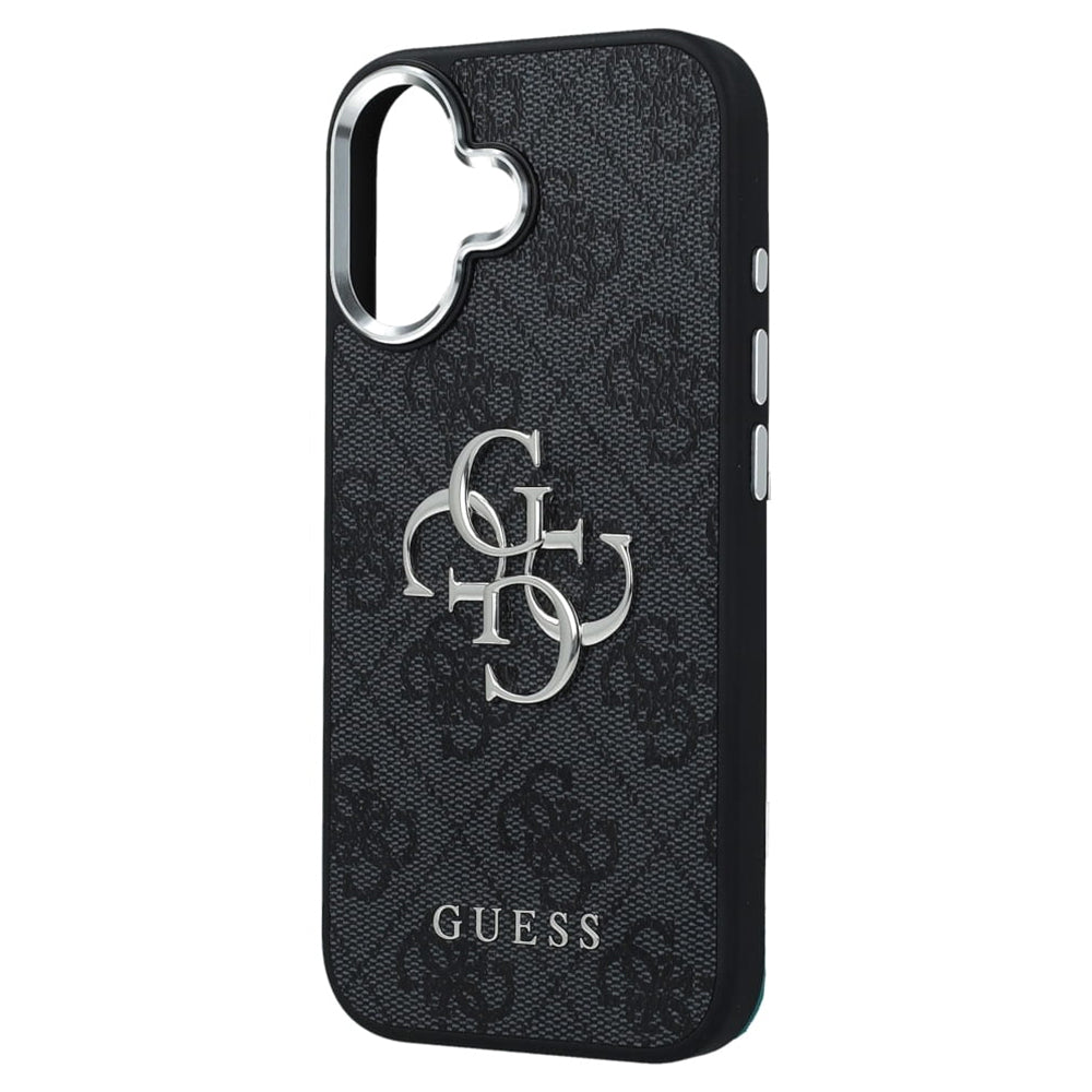 Case for Apple iPhone 17, Guess, Big 4G Logo Classic, Black Silver