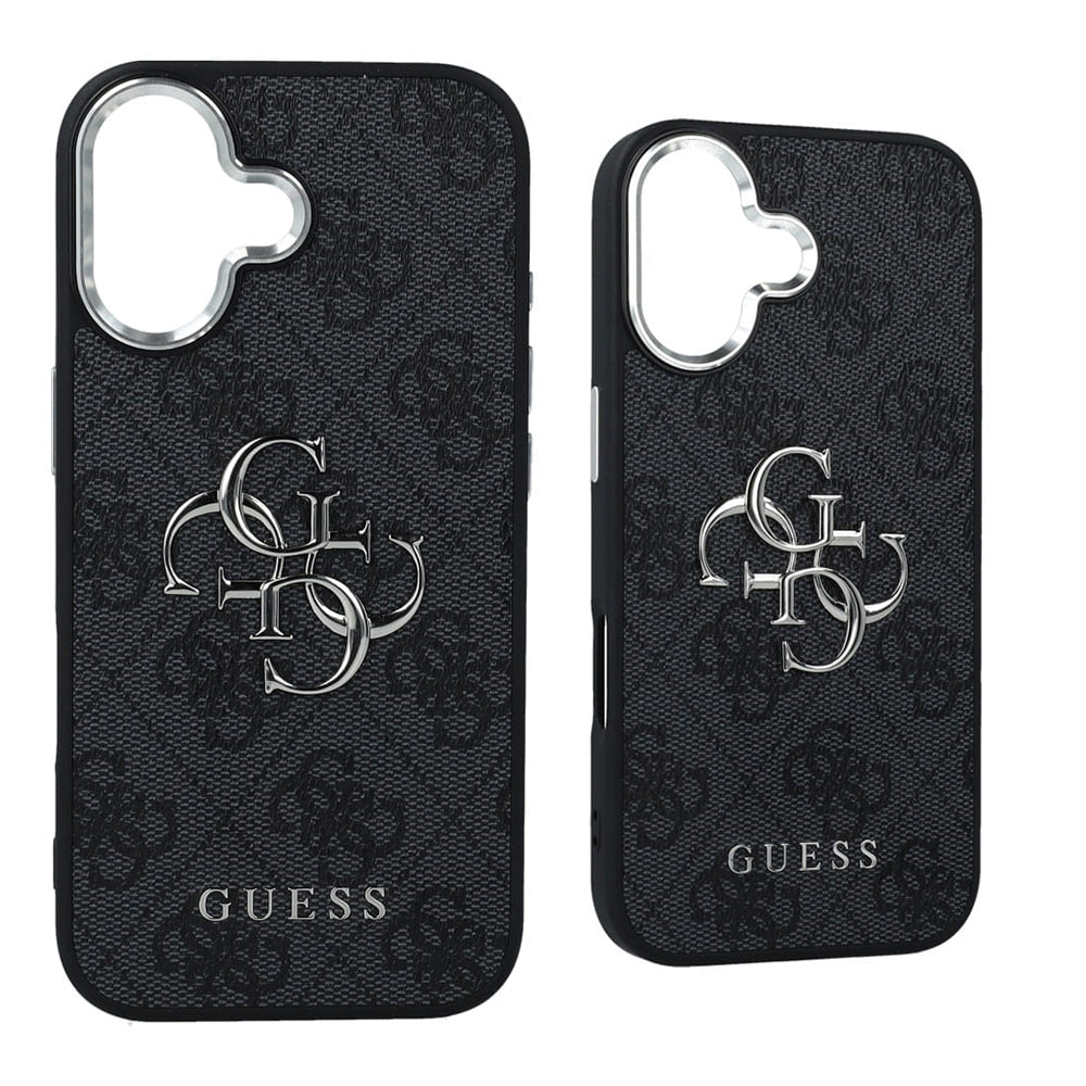 Case for Apple iPhone 17, Guess, Big 4G Logo Classic, Black Silver