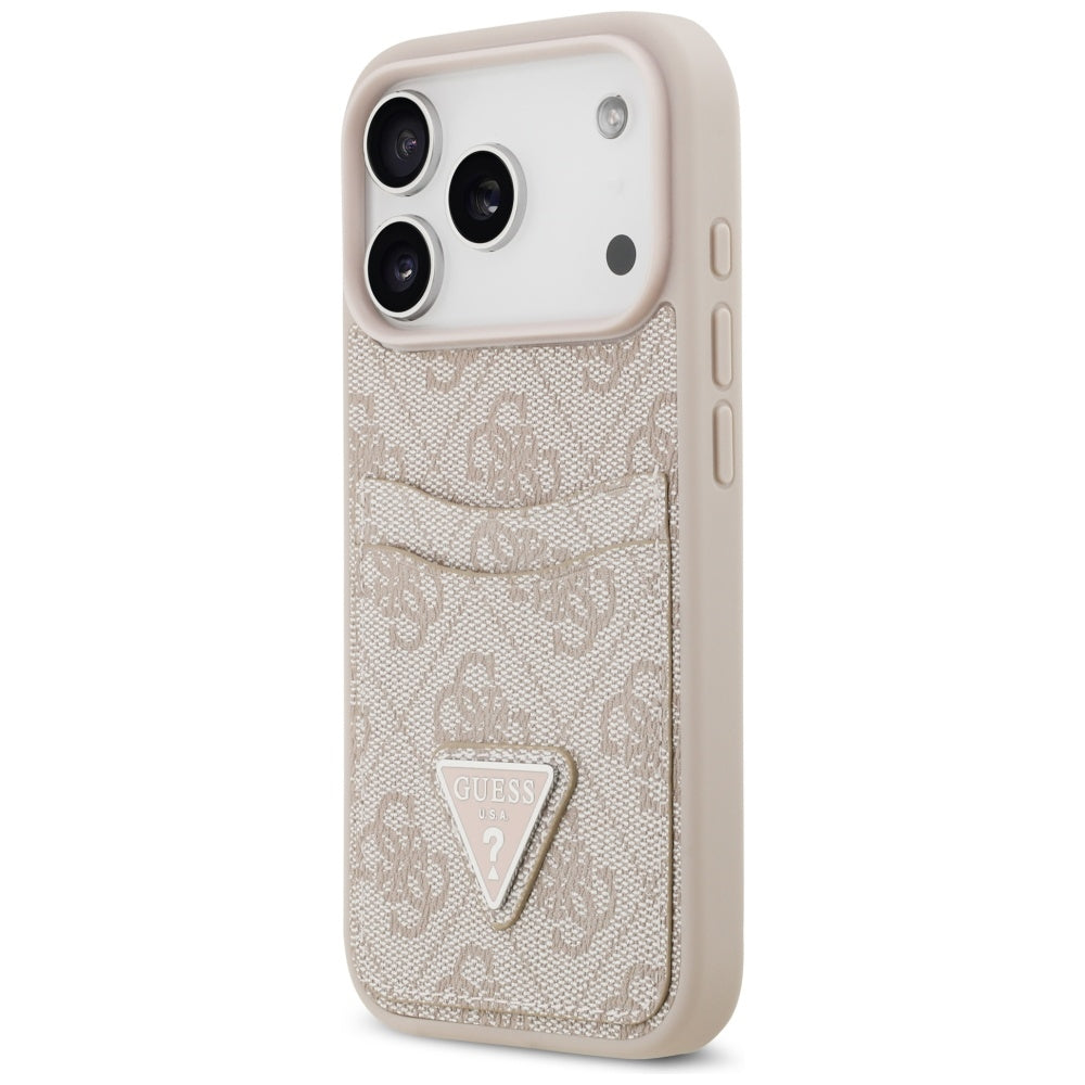 Case for Apple iPhone 17 Pro, Guess, 4G Double Card Triangle, Pink