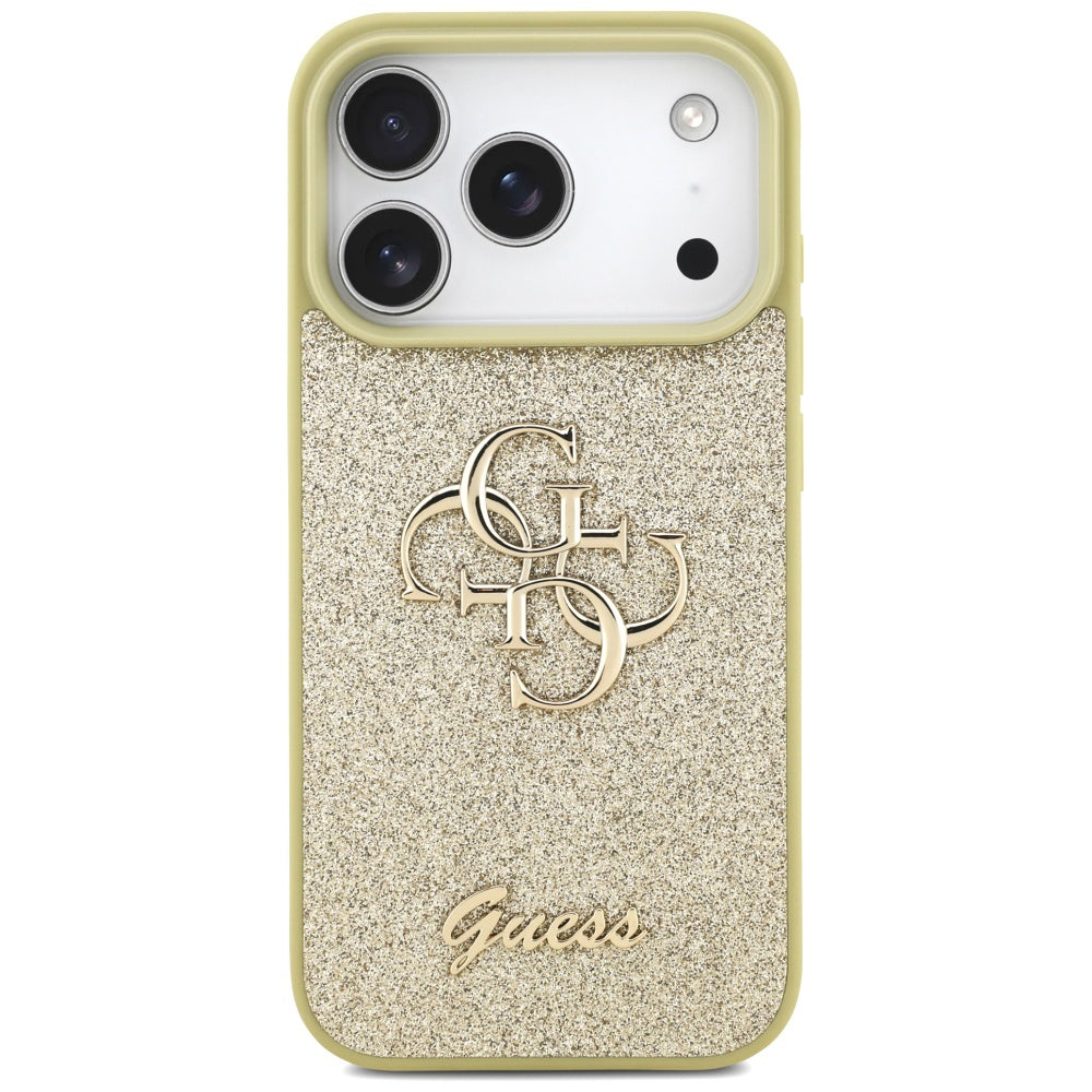 Θήκη για Apple iPhone 17 Pro, Guess, Fixed Glitter Big 4G, Χρυσή
