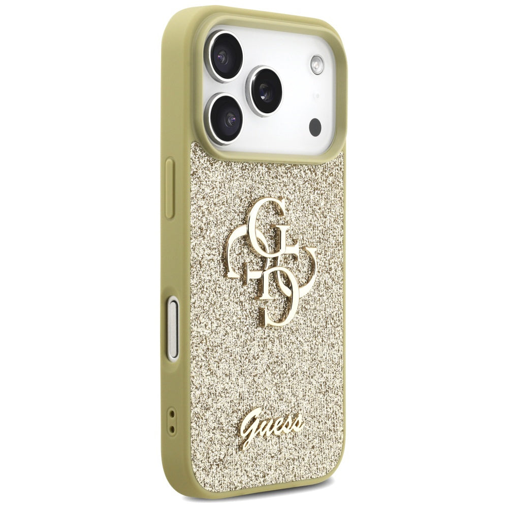Θήκη για Apple iPhone 17 Pro, Guess, Fixed Glitter Big 4G, Χρυσή