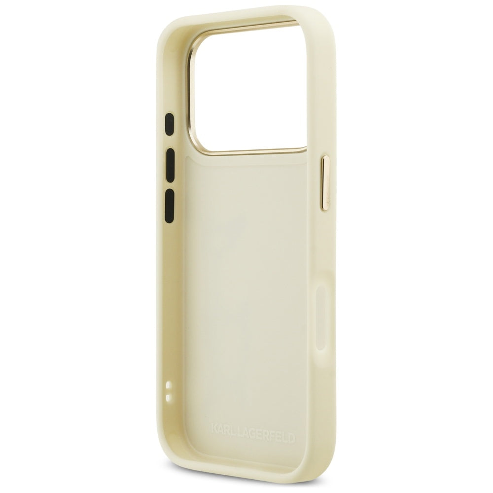 Θήκη για Apple iPhone 17 Pro, Karl Lagerfeld, Script Logo, Μπεζ