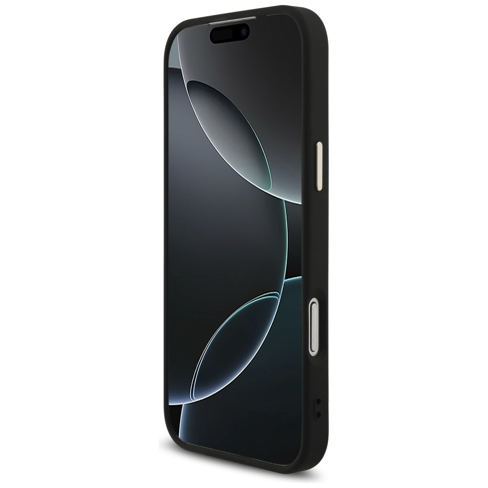 Θήκη για Apple iPhone 17 Pro Max, Guess, Fixed Glitter Big 4G Metal Frame, Μαύρη