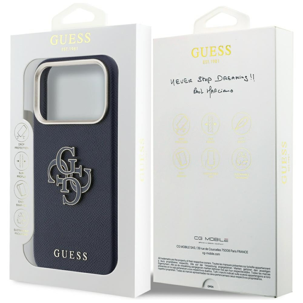 Θήκη για Apple iPhone 17 Pro Max, Guess, Resin Logo, Μπλε