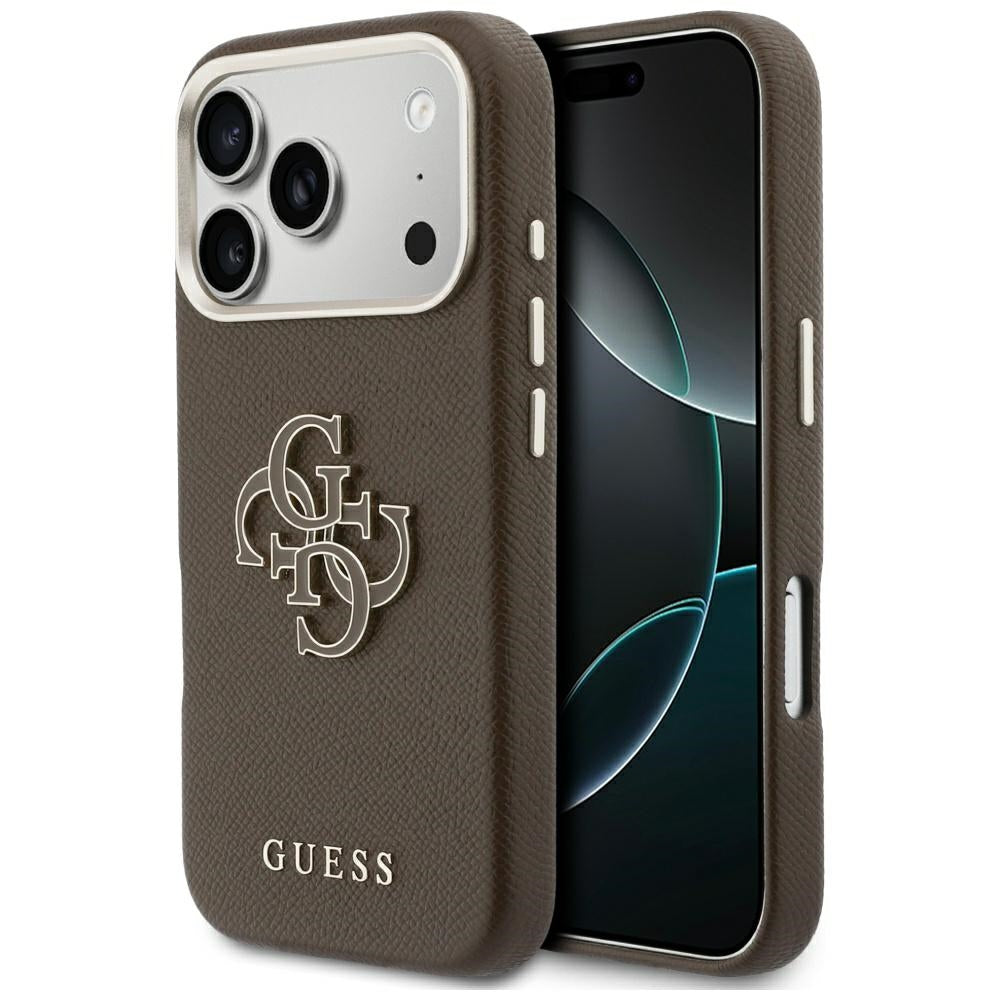 Θήκη για Apple iPhone 17 Pro Max, Guess, Resin Logo, Καφέ