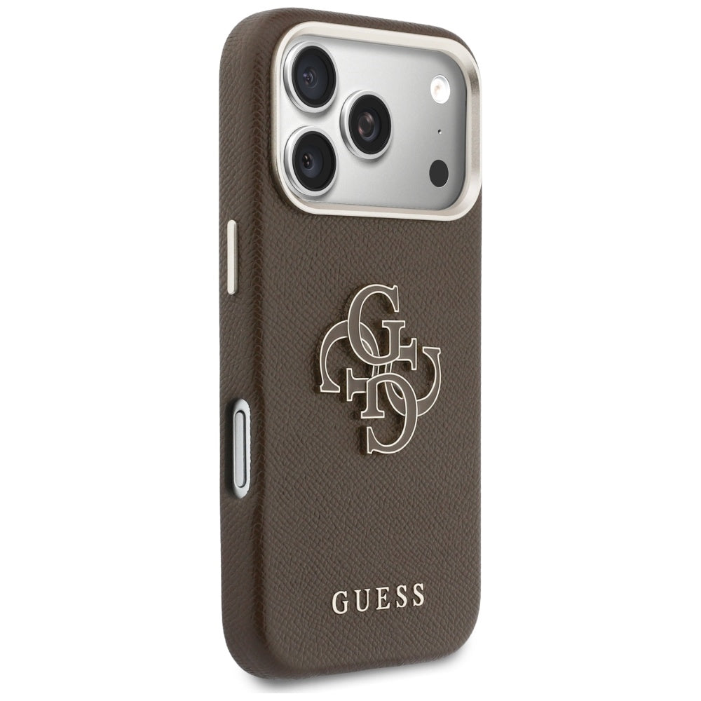 Θήκη για Apple iPhone 17 Pro Max, Guess, Resin Logo, Καφέ