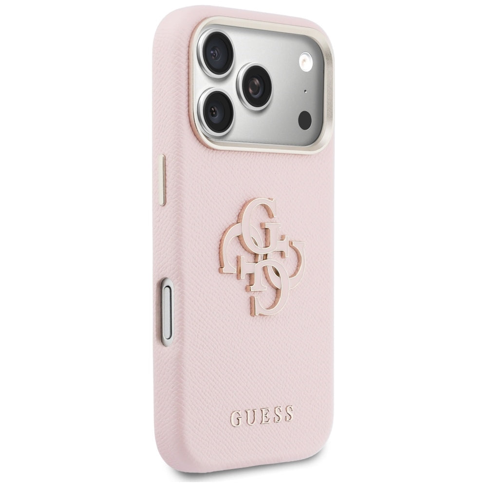 Θήκη για Apple iPhone 17 Pro, Guess, Λογότυπο Ρητίνης, Ροζ