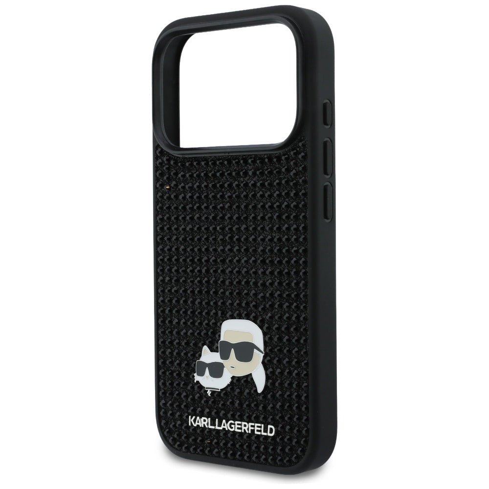 Θήκη για Apple iPhone 17 Pro Max, Karl Lagerfeld, Rhinestone Karl & Choupette Pins, Μαύρη