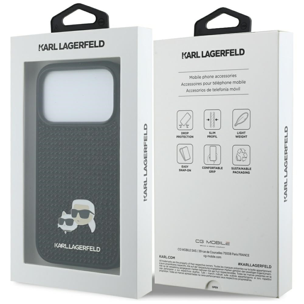 Θήκη για Apple iPhone 17 Pro Max, Karl Lagerfeld, Rhinestone Karl & Choupette Pins, Μαύρη
