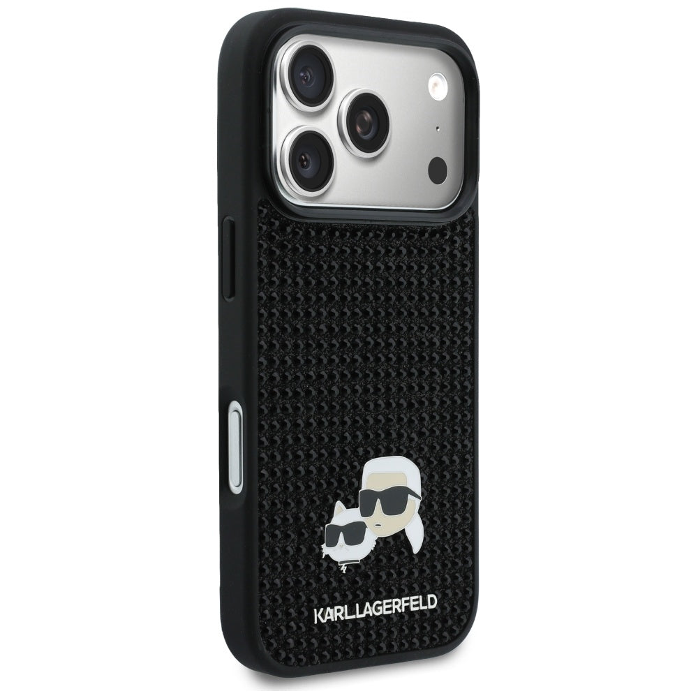 Θήκη για Apple iPhone 17 Pro Max, Karl Lagerfeld, Rhinestone Karl & Choupette Pins, Μαύρη