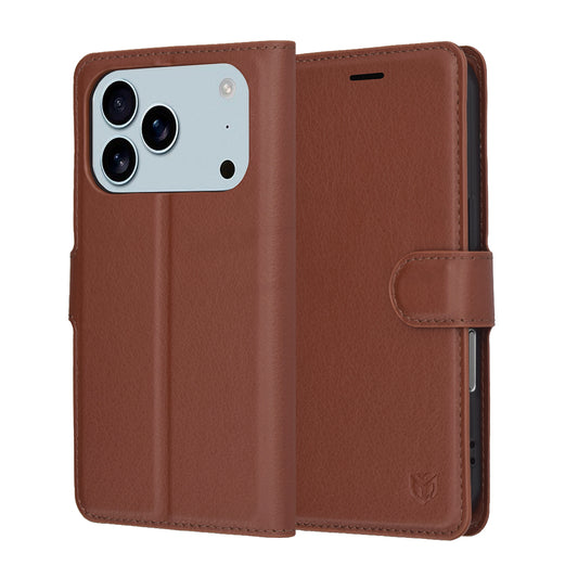 Θήκη για Apple iPhone 17 Pro, Techsuit, Leather Folio, Καφέ