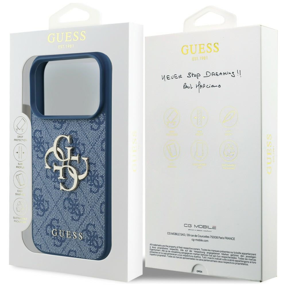 Θήκη για Apple iPhone 18 Pro / 17 Pro, Guess, 4G Big Logo, Μπλε