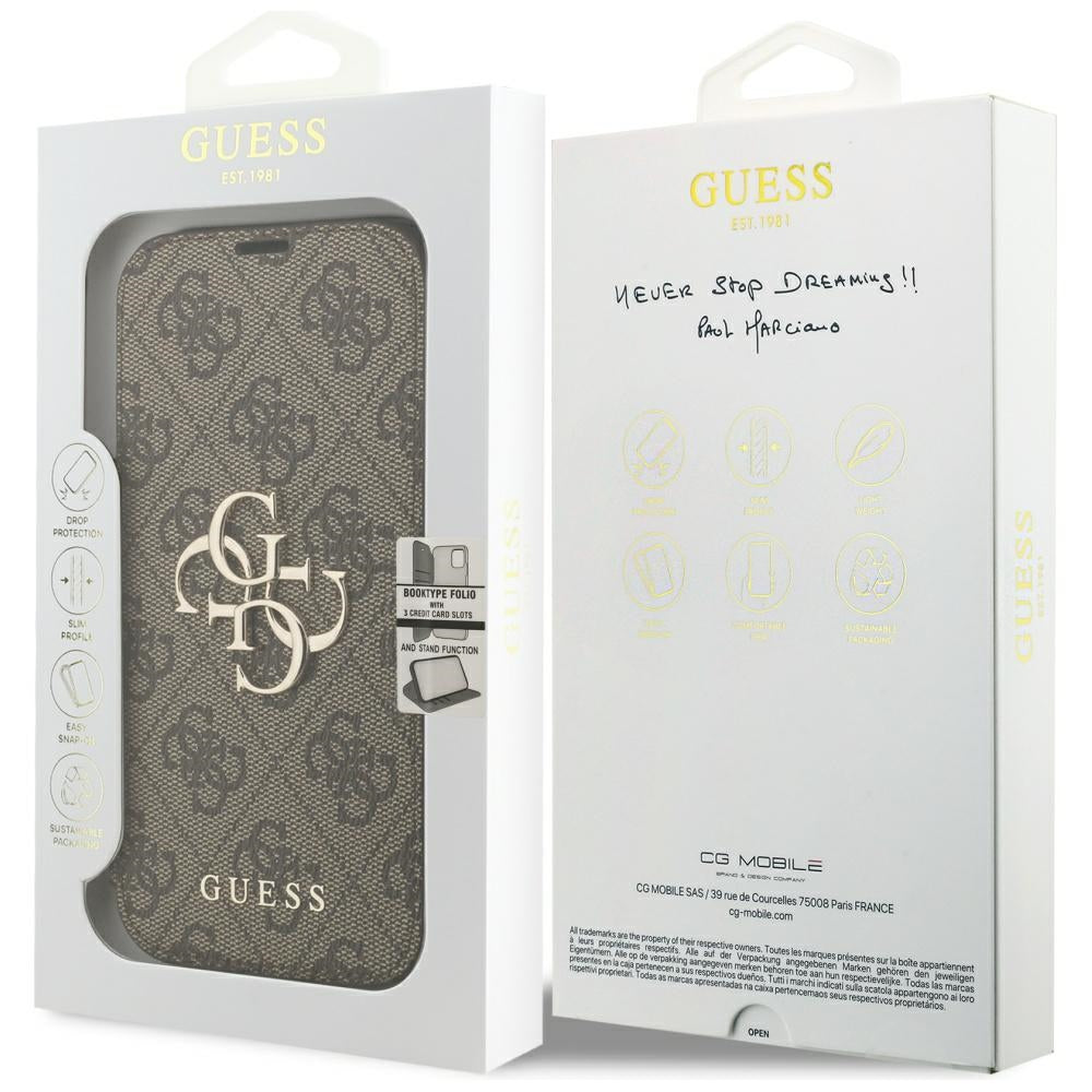 Θήκη για Apple iPhone 18 Pro / 17 Pro, Guess, 4G Μεταλλικό Λογότυπο, Καφέ