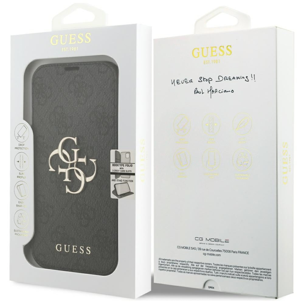Θήκη για Apple iPhone 18 Pro / 17 Pro, Guess, 4G Μεταλλικό Λογότυπο, Μαύρη