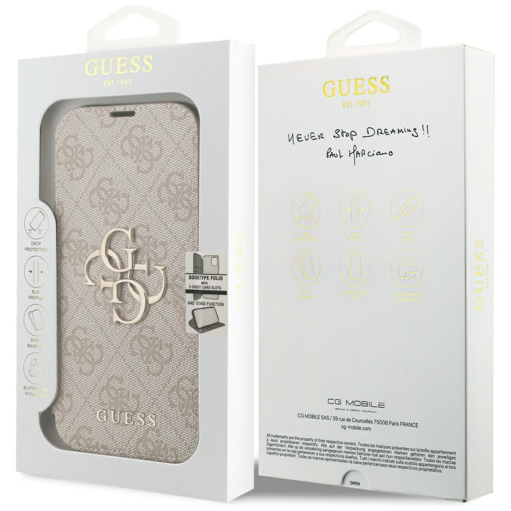 Θήκη για Apple iPhone 18 Pro / 17 Pro, Guess, 4G Μεταλλικό Λογότυπο, Ροζ