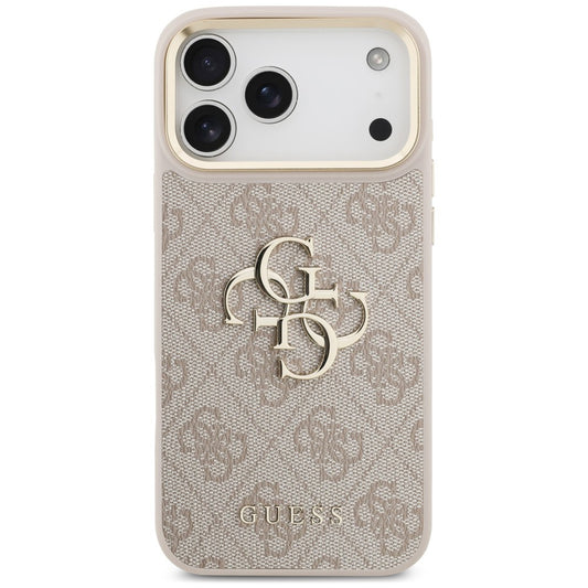 Case for Apple iPhone 18 Pro / 17 Pro, Guess, Big 4G Classic Logo & Big Strap Metal Buttons, Pink