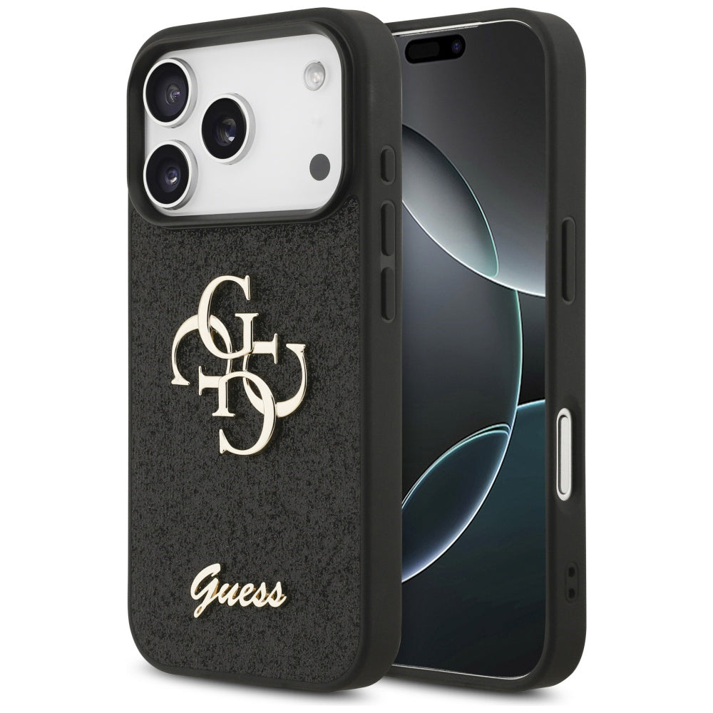 Θήκη για Apple iPhone 18 Pro / 17 Pro, Guess, Fixed Glitter Big 4G, Μαύρο