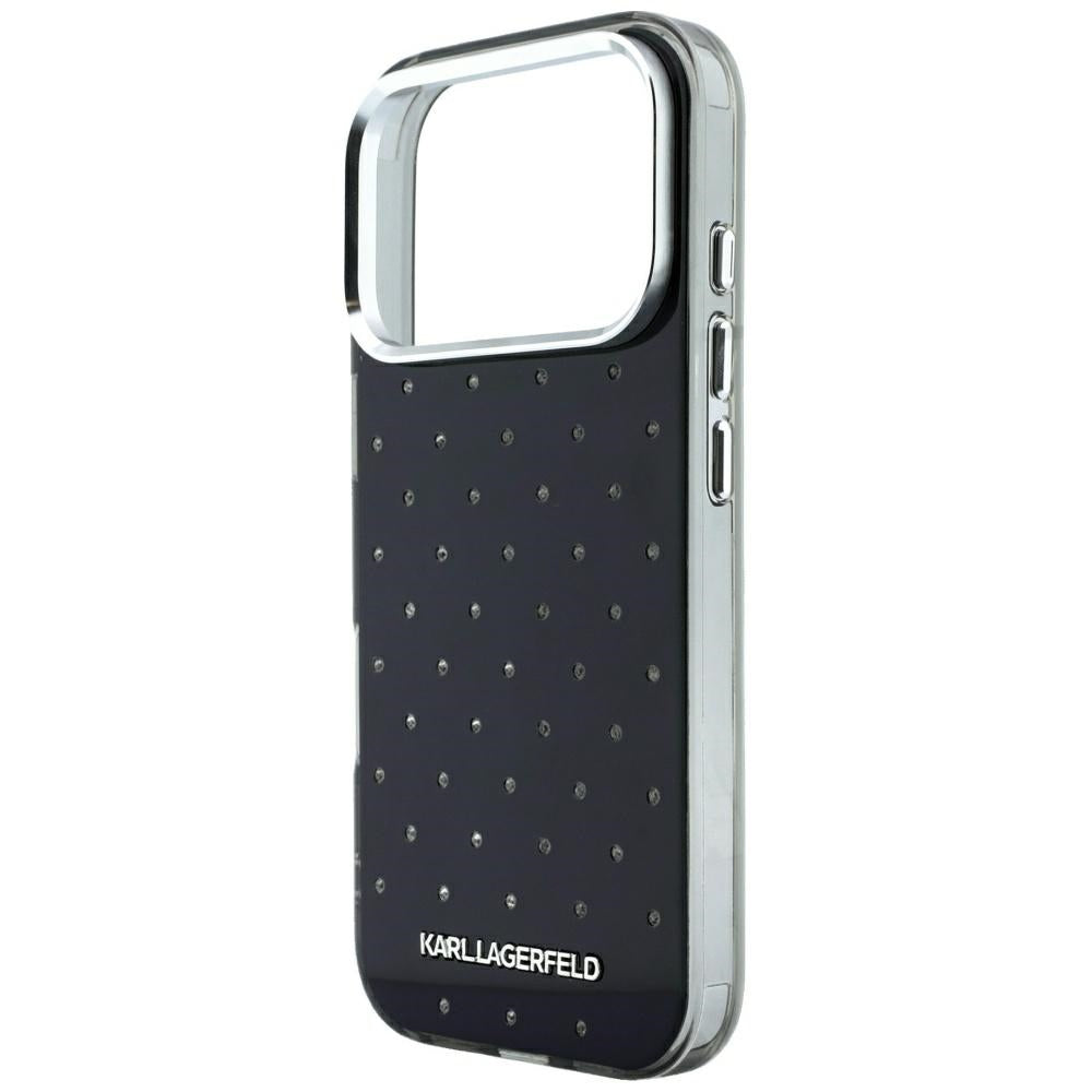 Θήκη για Apple iPhone 18 Pro / 17 Pro, Karl Lagerfeld, IML Κρύσταλλα και Ηλεκτρολυμένο Λογότυπο, Μαύρη