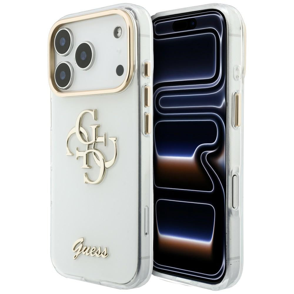 Θήκη για Apple iPhone 18 Pro, Guess, IML 4G Metal Script, Λευκό