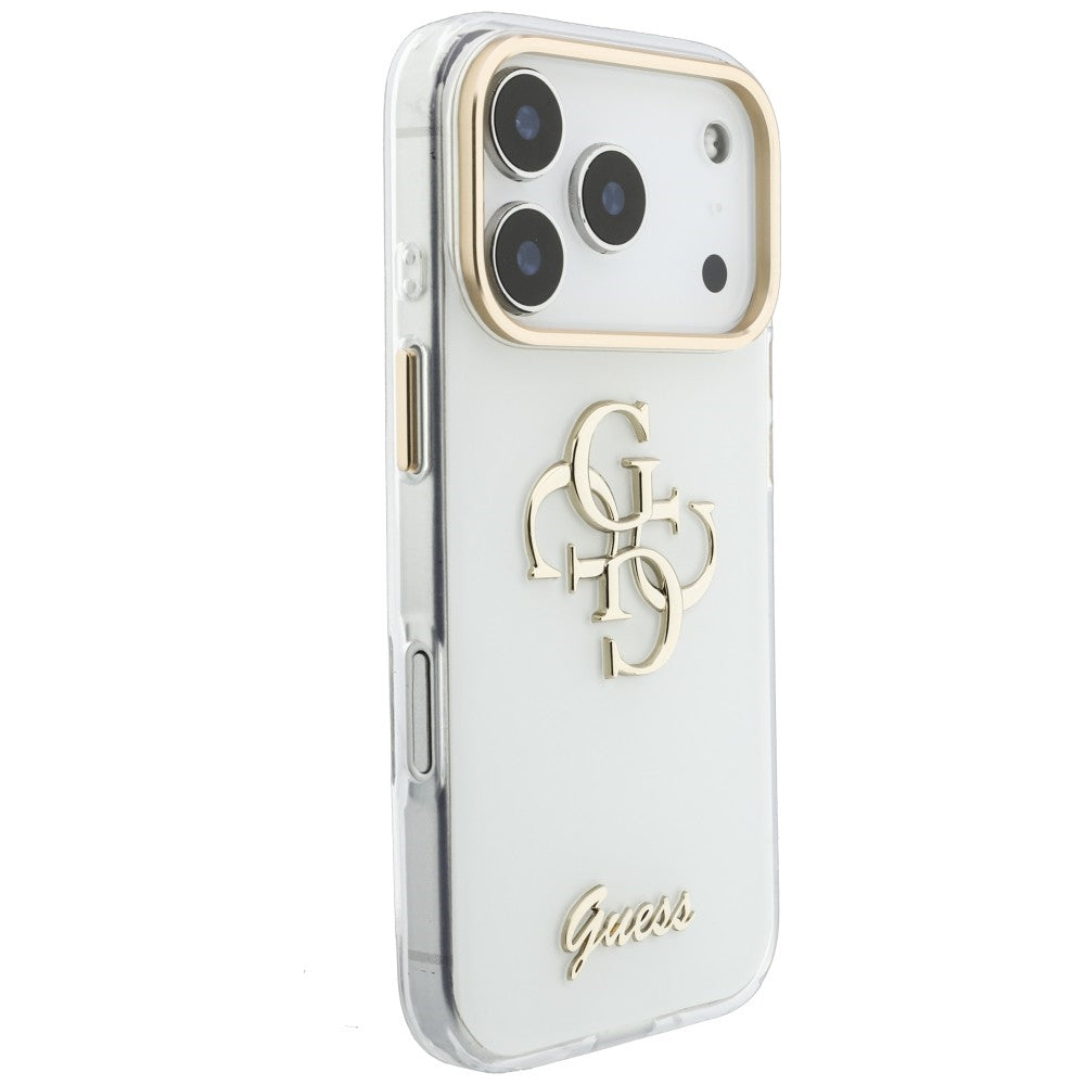 Θήκη για Apple iPhone 18 Pro, Guess, IML 4G Metal Script, Λευκό
