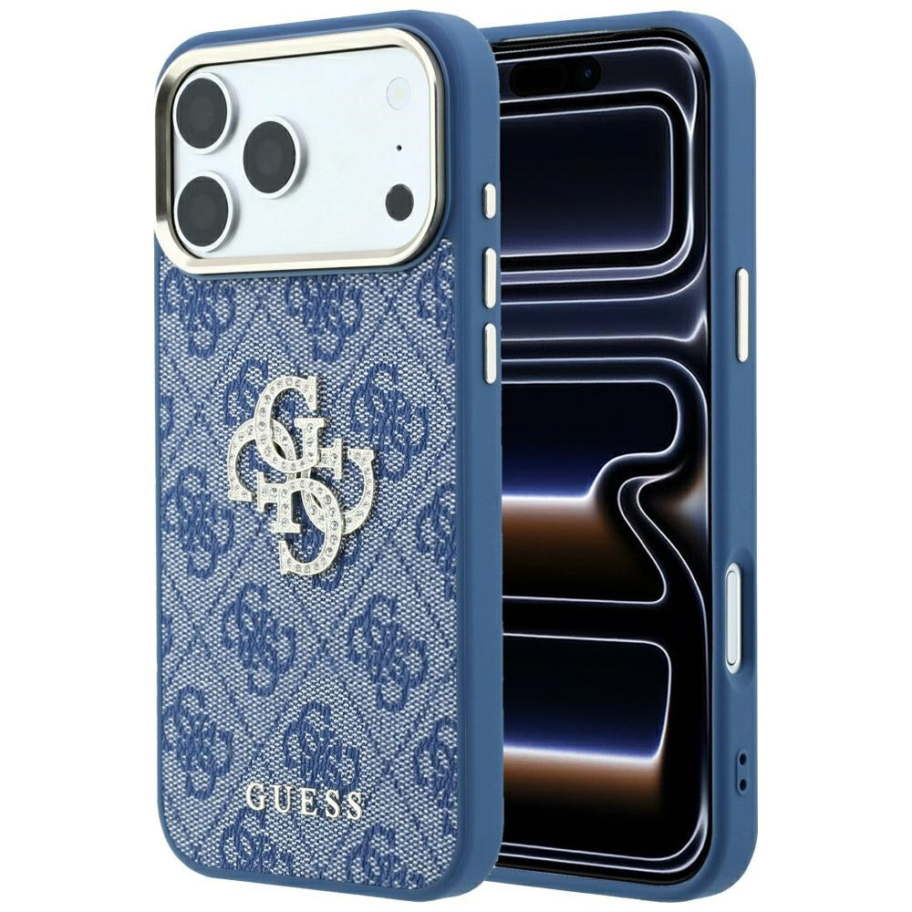 Θήκη για Apple iPhone 18 Pro Max / 17 Pro Max, Guess, 4G Big Strass Logo, Μπλε