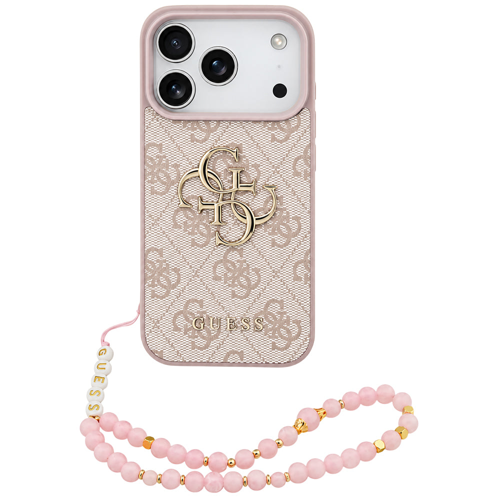 Case for Apple iPhone 18 Pro Max / 17 Pro Max, Guess, 4G Classic Logo with Strap, Pink