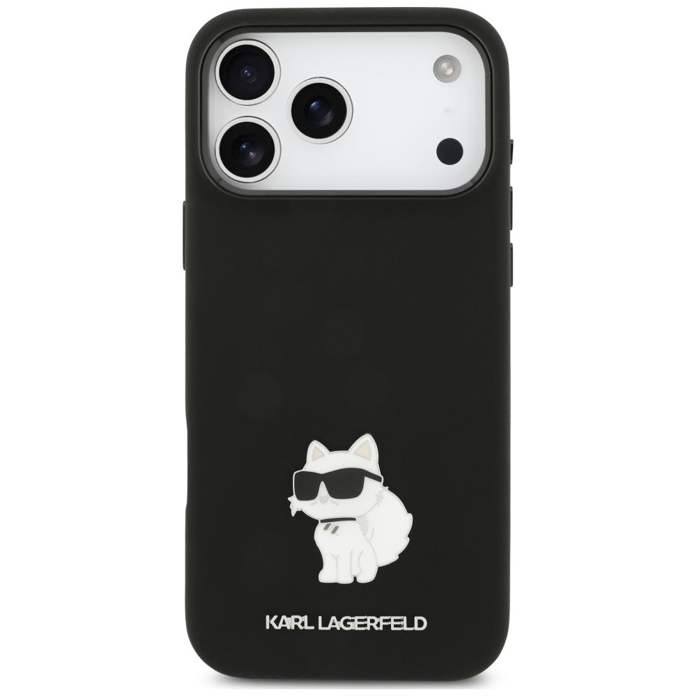 Θήκη για Apple iPhone 18 Pro Max / 17 Pro Max, Karl Lagerfeld, Choupette Metal Pin, Μαύρη