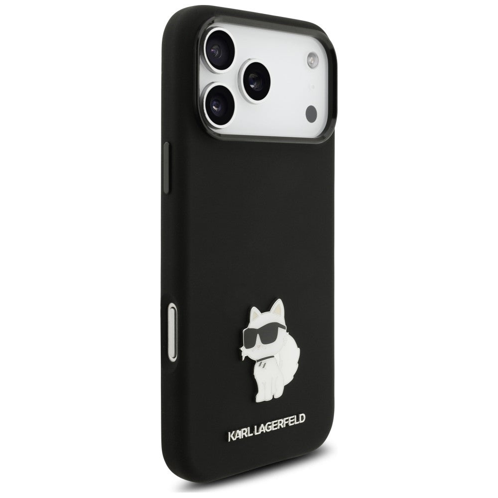 Θήκη για Apple iPhone 18 Pro Max / 17 Pro Max, Karl Lagerfeld, Choupette Metal Pin, Μαύρη