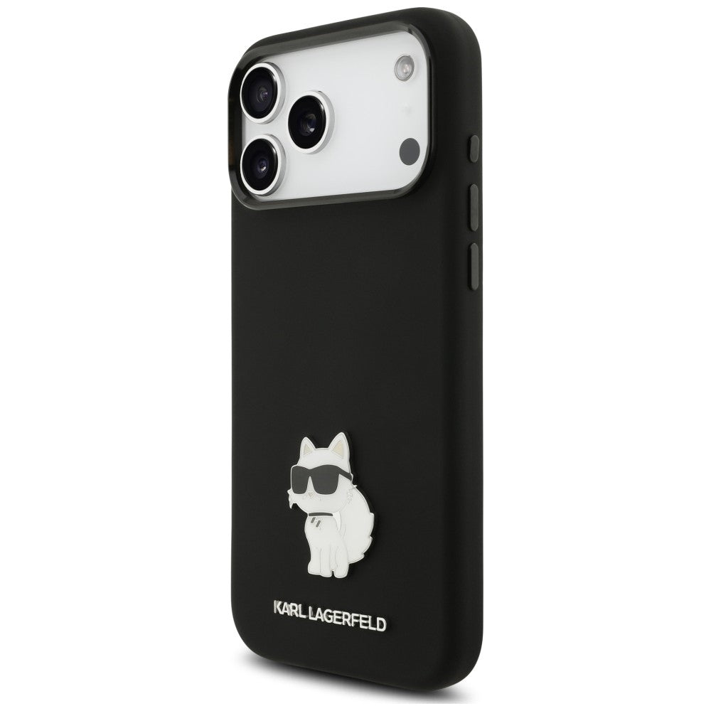 Θήκη για Apple iPhone 18 Pro Max / 17 Pro Max, Karl Lagerfeld, Choupette Metal Pin, Μαύρη