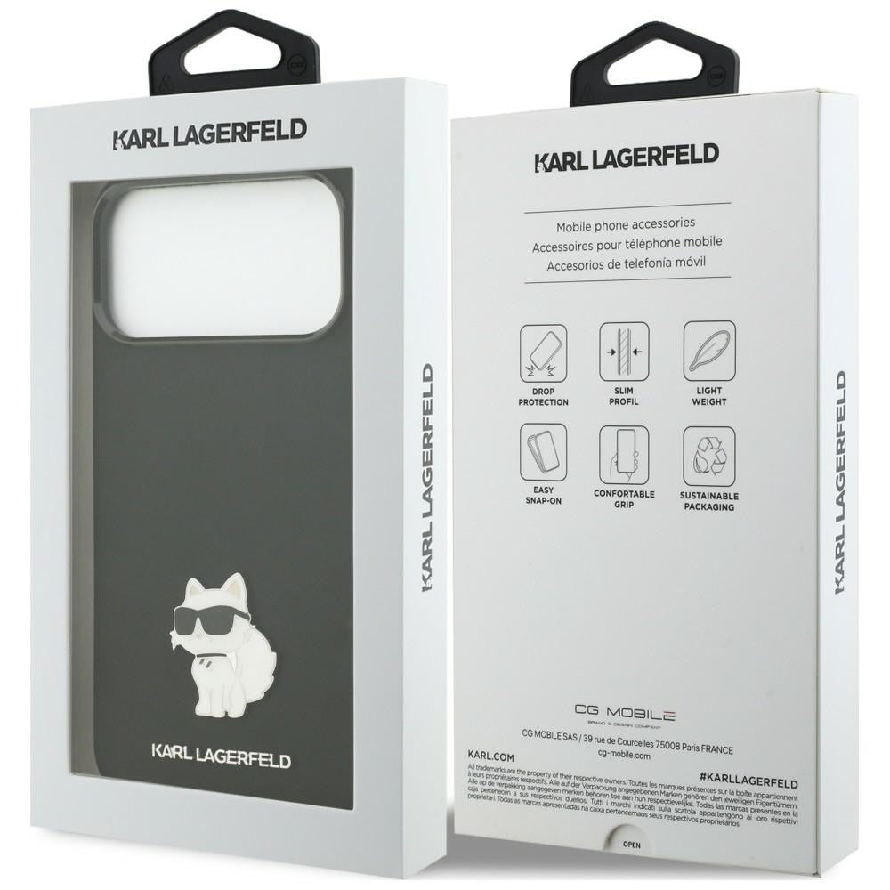 Θήκη για Apple iPhone 18 Pro Max / 17 Pro Max, Karl Lagerfeld, Choupette Metal Pin, Μαύρη