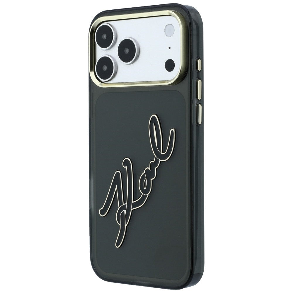 Θήκη για Apple iPhone 18 Pro Max / 17 Pro Max, Karl Lagerfeld, IML Big Signature Resin Logo Metal Frame, Μαύρο