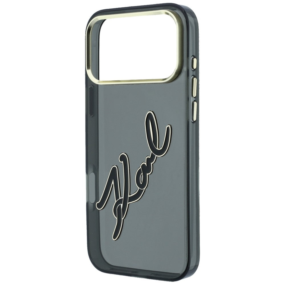 Θήκη για Apple iPhone 18 Pro Max / 17 Pro Max, Karl Lagerfeld, IML Big Signature Resin Logo Metal Frame, Μαύρο