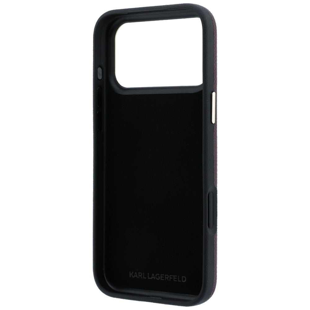 Θήκη για Apple iPhone 18 Pro Max / 17 Pro Max, Karl Lagerfeld, Λείο Μεγάλο Ρητινώδες Λογότυπο Υπογραφής, Βυσσινί