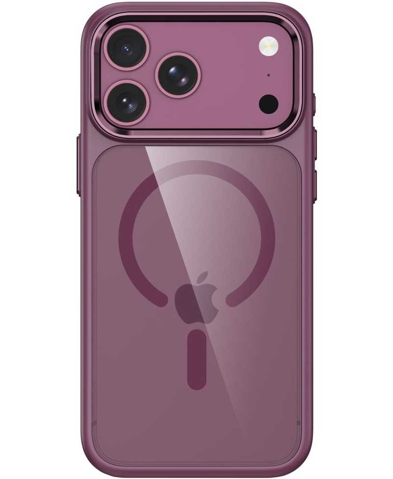 Case for Apple iPhone 18 Pro / 17 Pro, Tech-Protect, Magmat CC, Transparent Burgundy