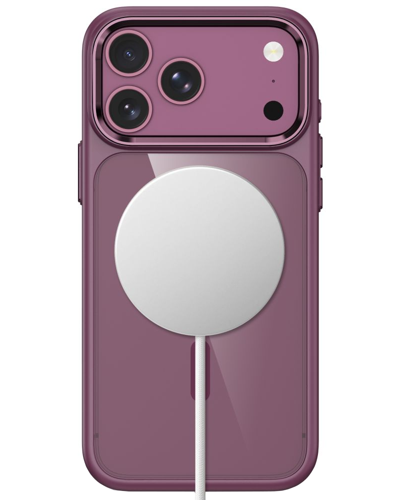 Case for Apple iPhone 18 Pro / 17 Pro, Tech-Protect, Magmat CC, Transparent Burgundy