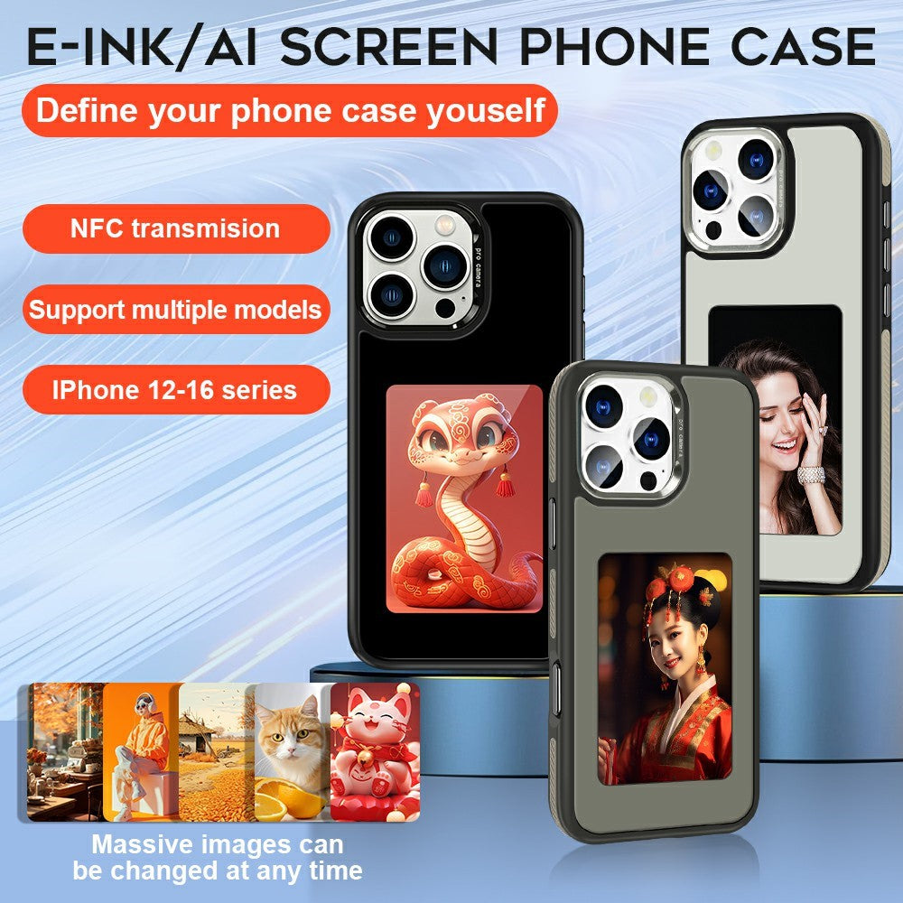 Θήκη για Apple iPhone 16 Pro, OEM, Προσαρμοσμένη Οθόνη E-Ink (4 ίντσες), Λευκή