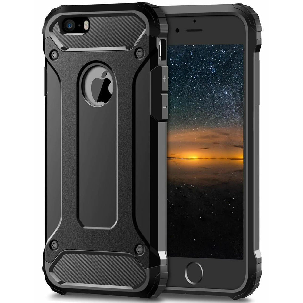 Θήκη για Apple iPhone SE (2016) / 5 / 5s, Techsuit, Hybrid Armor, Μαύρη