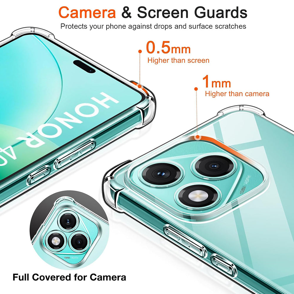 Θήκη για Honor 400 Lite, Techsuit, Ανθεκτική σε Κρούσεις Διαφανής, Διάφανη