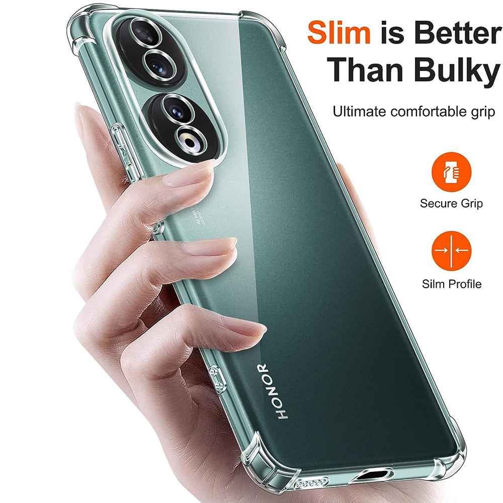 Θήκη για Honor 90, Techsuit, Ανθεκτική σε Κρούσεις Διαφανής, Διάφανη