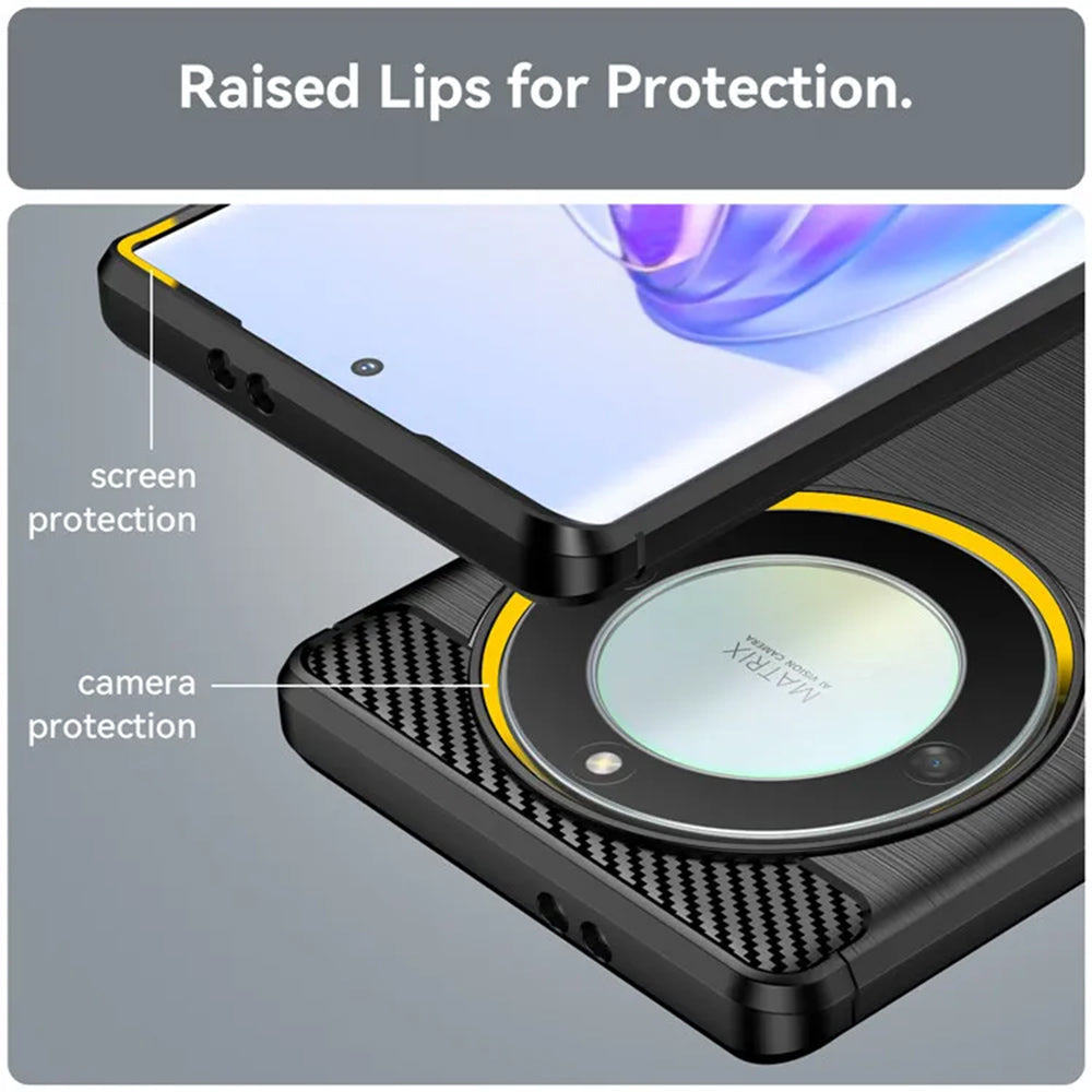Θήκη για Honor Magic5 Lite, Techsuit, Carbon, Μαύρο