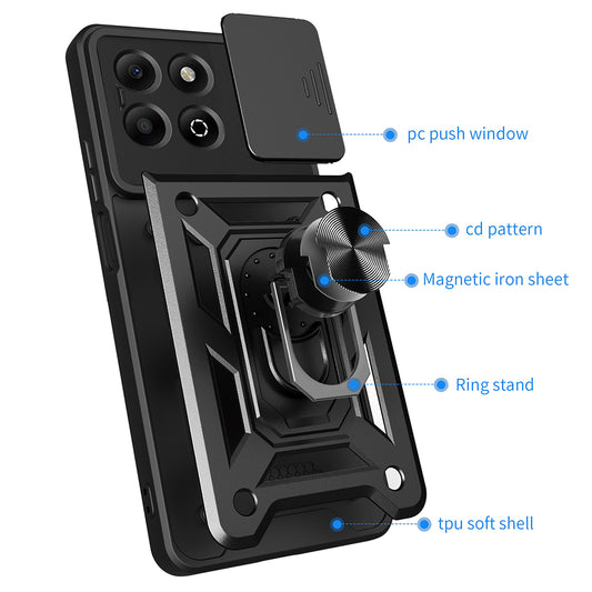 Θήκη για Honor X6b, Techsuit, CamShield, Μαύρο