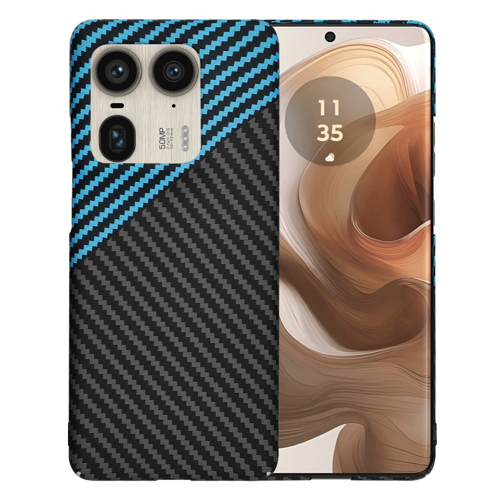 Θήκη για Motorola Edge 50 Ultra, Techsuit, Carbonite FiberShell, Μαύρο Μπλε