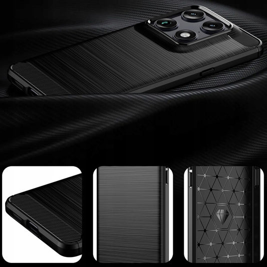 Θήκη για Motorola Edge 70 Ultra / Signature, Techsuit, Καρμπόν, Μαύρη