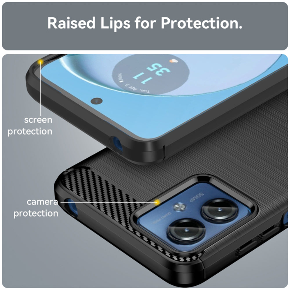 Θήκη για Motorola Moto G14, Techsuit, Carbon, Μαύρο