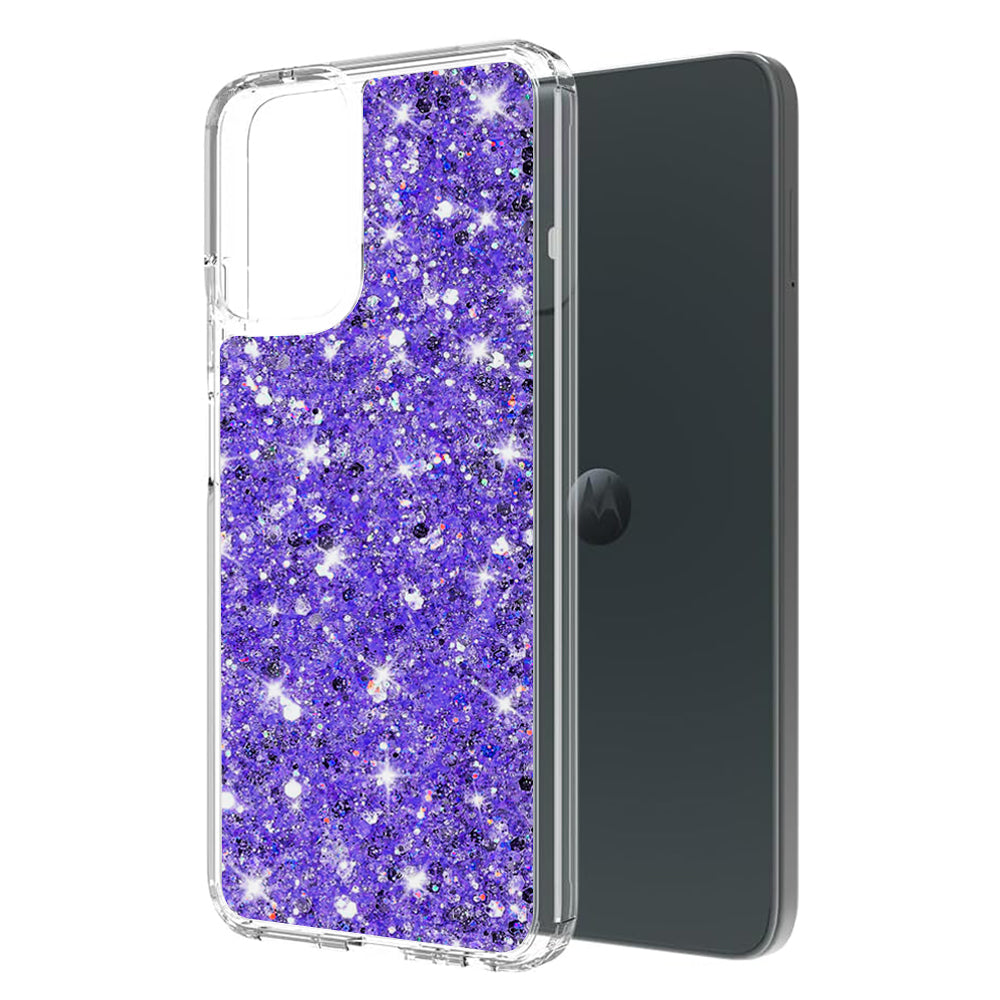 Θήκη για Motorola Moto G45 / G34, Techsuit, Sparkly Glitter, Μωβ